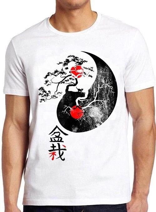 Bonsai Tree Ying Yang Japanese Art Drawing Meme Funny Gift Tee T Shirt M1049 XS