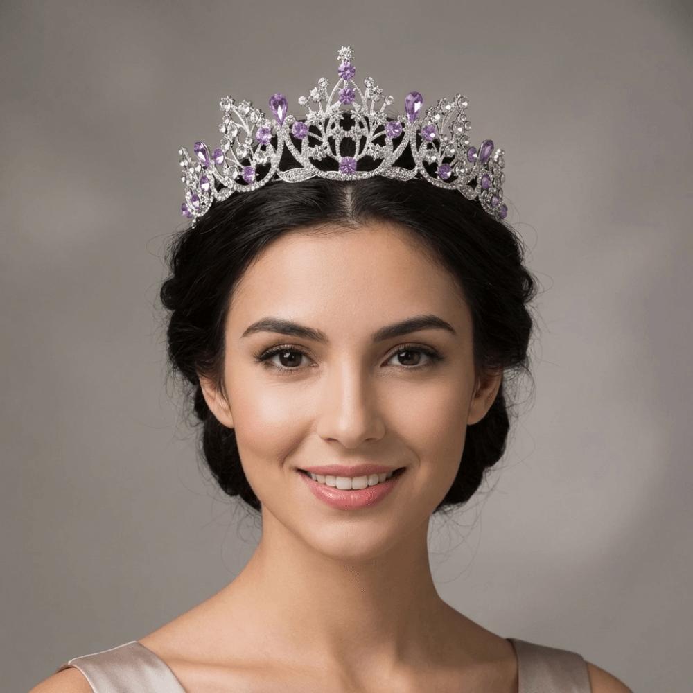 Shiny Princess Tiara Metal Rhinestone Crown Exquisite Baroque Crown  Dress Accessories