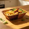 Handwoven Rattan Basket Multi-purpose Storage Tray New Wicker Basket  For Kitchen Organizer