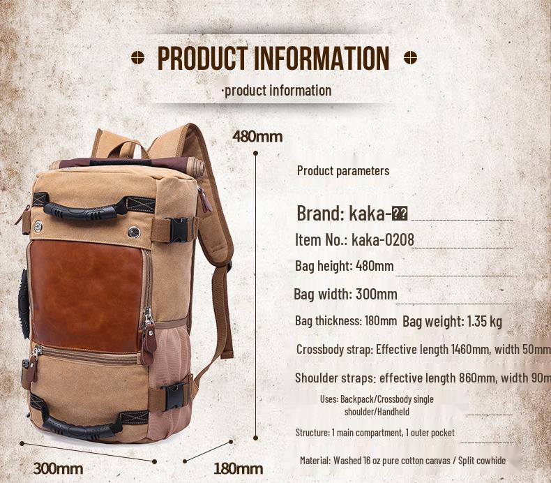 Retro Canvas Men's Multifunctional Large Capacity Travel Backpack