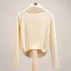 Turtleneck Undershirt Thin Velvet Slim Solid Color Women's Long Sleeved Pullover Simple Casual Korean Fashion Autumn Winter