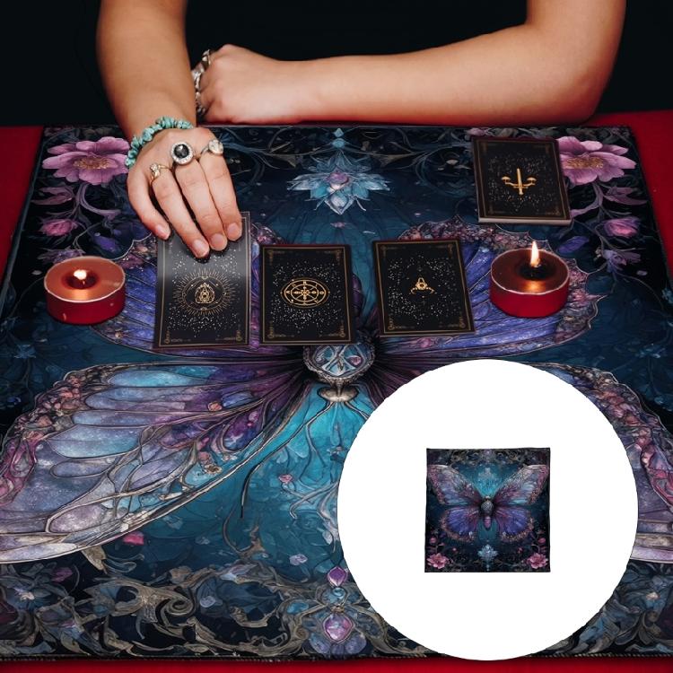 Divinations Tablecloth Butterfly Flower Astrology Tarots Card Tablecloth Altars Cloth Divinations Board Game Accessory