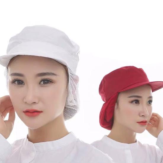 Cappello da Chef Tinta Unita Cotone Traspirante Rete Catering Cameriere Cappello da Cucina per Cucinare
