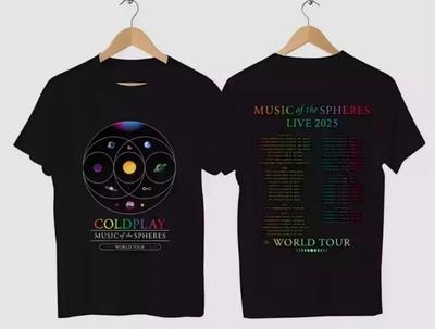 WYPRZEDAŻ.!!! Koszulka z trasy światowej Coldplay 2025 dla fanów dwustronna