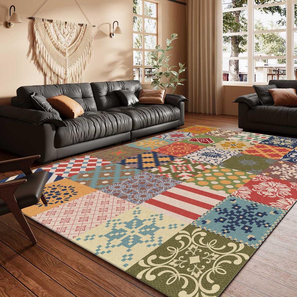 Extra Large Area Mat - Non-Slip Backing, Machine Washable Low-Pile Mat Non-Shedding Easy Clean Floor Mat for Living Room, Bedroom, Home Office