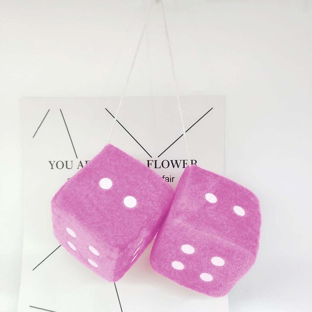 Fuzzy Dice for Car Mirror - Plush Dice Rearview Mirror