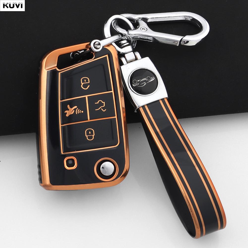 Tpu 3 4 Buttons Car Flip Key Case Cover For Vw Volkswagen Golf 7 Mk7 Tiguan Mk2 For Seat Ateca Leon Fr 2 Ibiza For Skoda Octavia