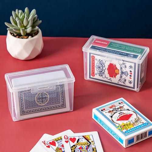 YIGZYCN Clear Playing Card Case, Empty Trading Card Storage Box, Card Deck Case, Organizer for Indoor and Outdoor Card Games