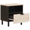 White Nightstand with Drawers 40 x 33 x 46 cm Solid Mango Wood