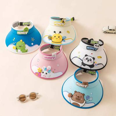 Children's Hat Cartoon Swing Cute Sunscreen Visor for Boys and Girls Summer Outdoor Big-brimmed Empty Top Hat