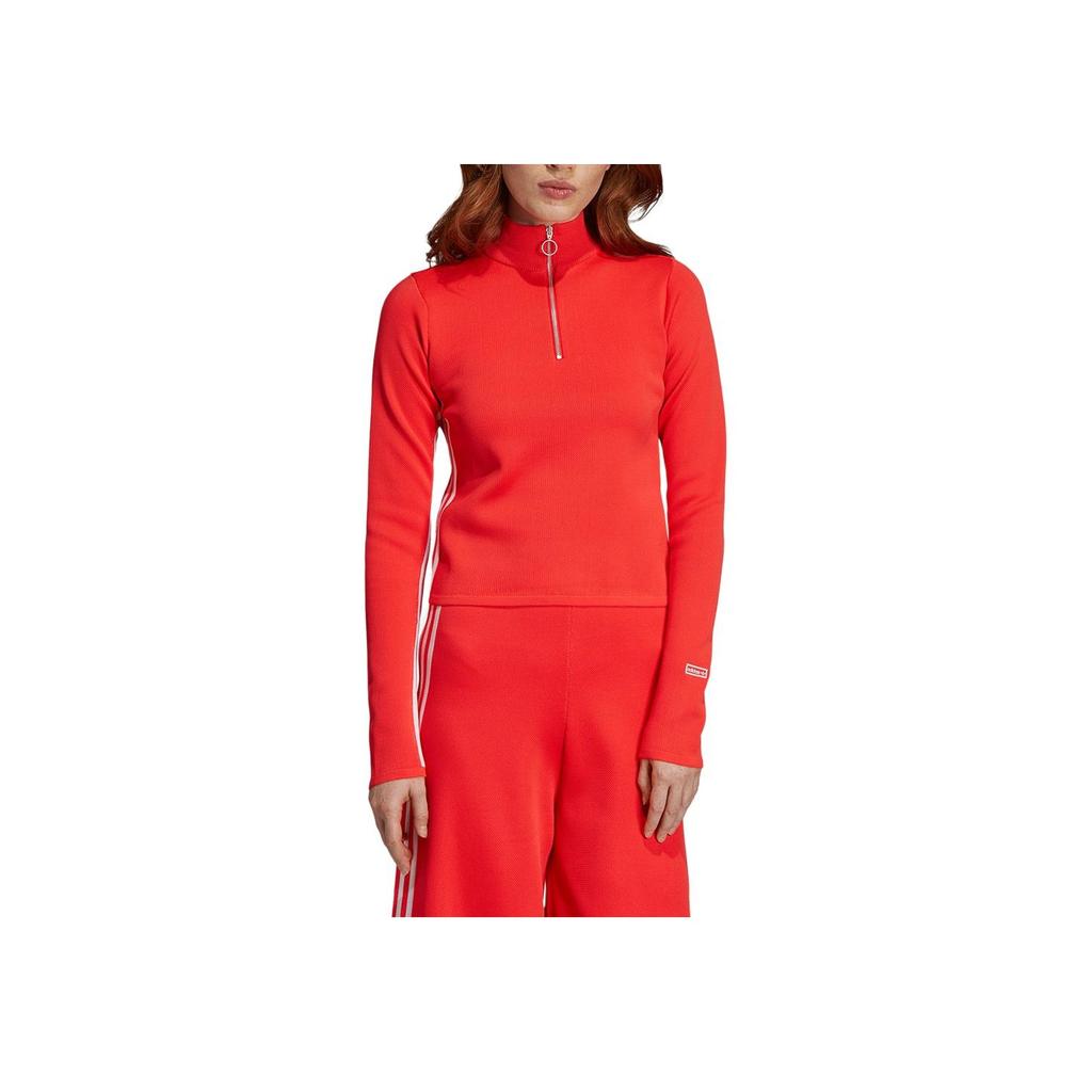 adidas Maglione in Maglia Casual Sportivo con Collo Alto Donna Maglione Rosso DU8504