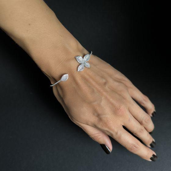 Серебряный браслет с фианитами, вес изделия 11,89 гр (2185550)