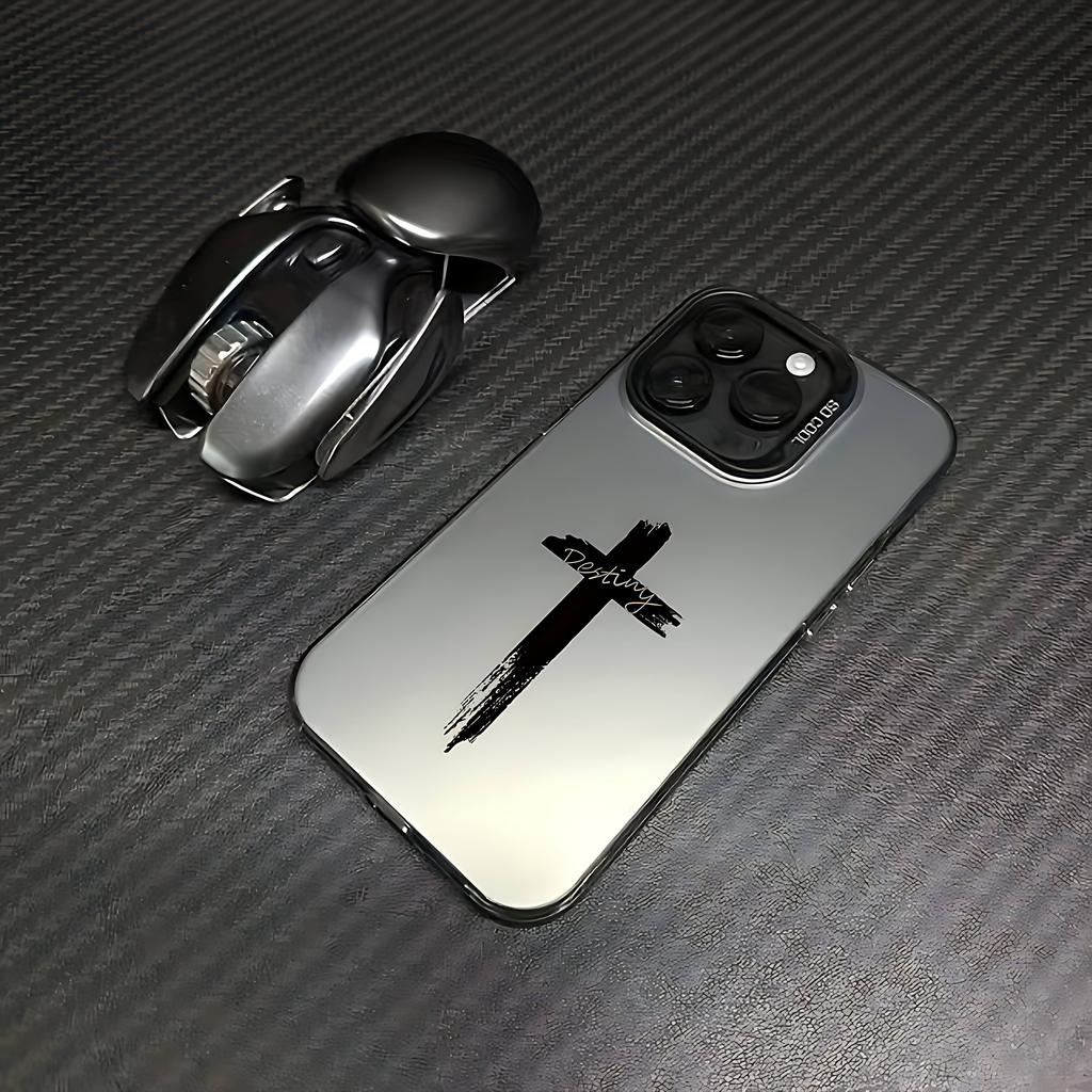Minimalist Three Color Cross Phone Case For iPhone 17 16e 16 15 14 13 12 11 Mini Pro Max X XR XSMAX 8 7 Air Plus Anti Fall Cover