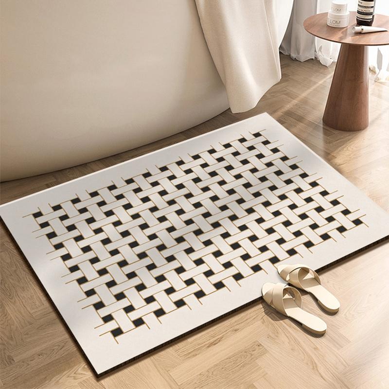Luxury Diatomite Bathroom Shower Bath Mat Absorbent Foot Mats Non-slip Quick Dry Toilet Rugs Carpet Doormat Washable