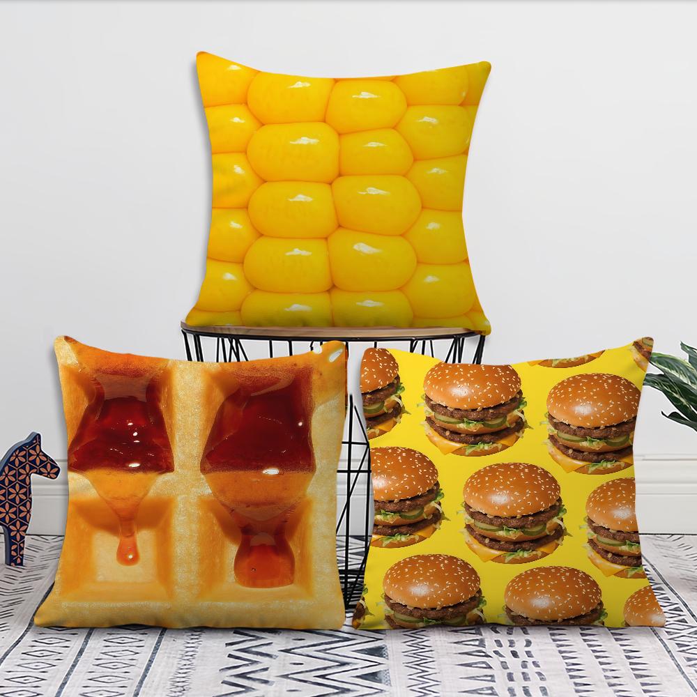 French food fries eggs cushion cover Decoration Room Shop Car Best Home Office Coffee Pillow Sofa Printing Nordic Simplicity Hit