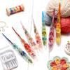 Resin Crochet Hooks Set 9 PiecesStylish Floral Pattern Pretty Craft Yarn Weave Knitting Needles Crochet Kit For Blanket Doll Hat