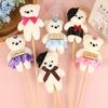 10pcs/set Plush Animal Mini Bear Flower Bouquet Foam Bear Cartoon Bouquet Doll  Girl Birthday Gift