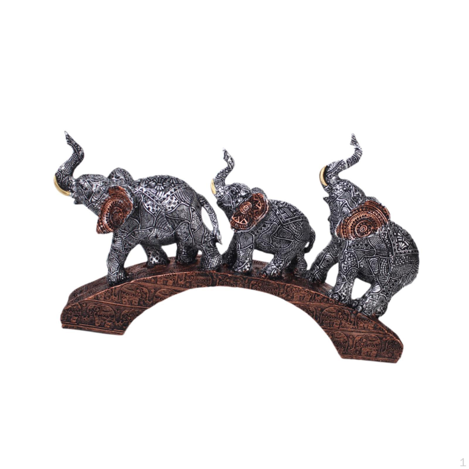 

Elephant Statue ,Animal Sculpture ,Realistic, Collectible Decorative Figurine Resin Ornament for срібний