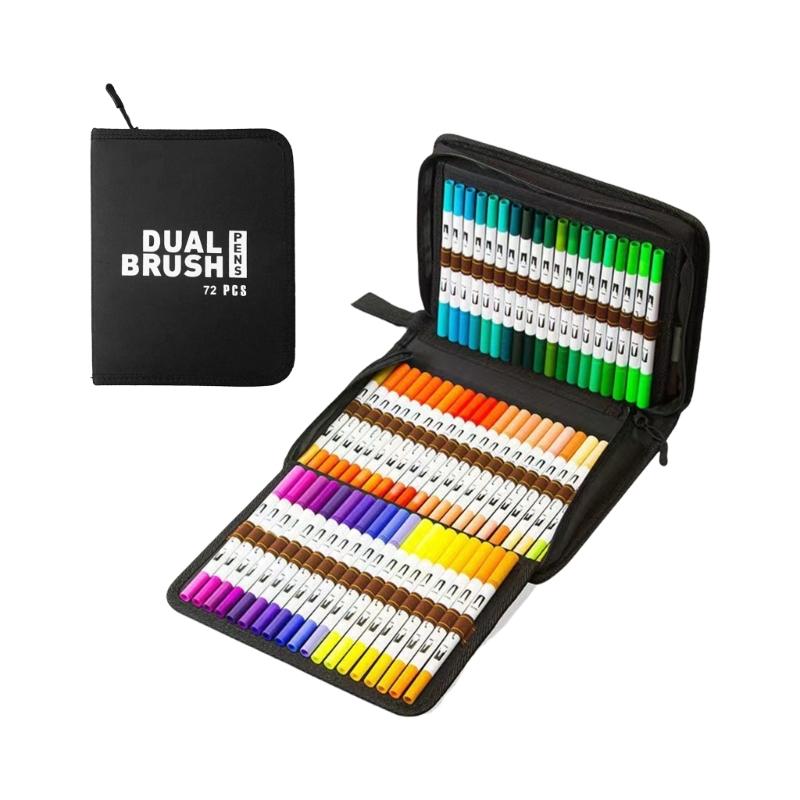 60/72/80/100 Color Acrylic Pen Acrylic Marker Drawing Pen Double Tip Brush Pen for Crafts Rock Painting Glass