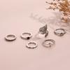 Bohemian 6-Piece Set With Diamond Leaf Ring Open Jewelry Combination