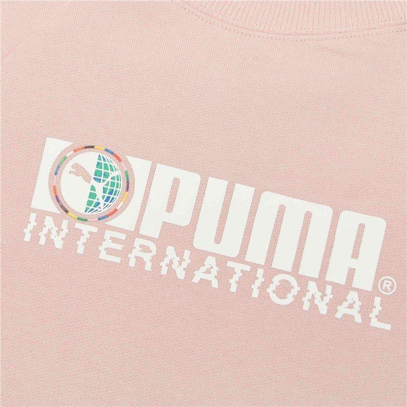 PUMA Sweatshirts Women's Pink Crew Neck Moderate Regular 531292-15