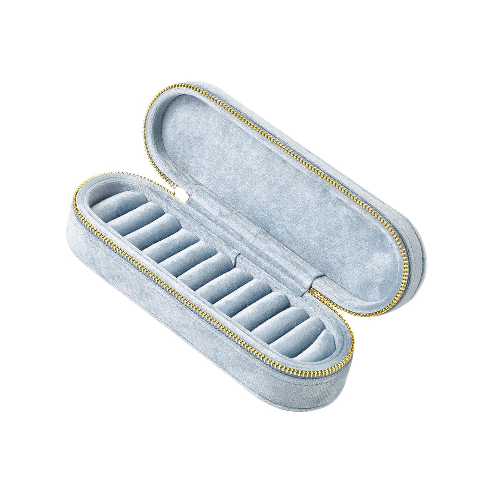 

М які Оксамитові Дорожні Органайзери для Ювелірних Виробів Шикарний Оксамитовий Дорожній Кейс для Ювелірних Виробів з Багатьма Відділеннями для Стилізації в Дорозі синій