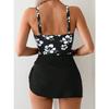 Charming Slit Skirt Knot Flower Design Slim Waist Backless Bikini Swimsuit For Beach Vacation