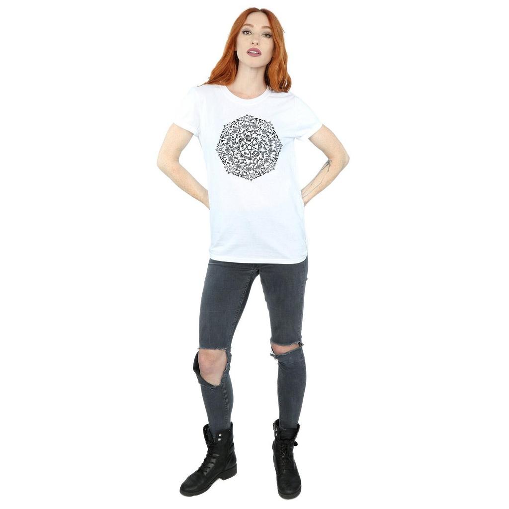 Supernatural Womens/Ladies Symbol Circle Cotton Boyfriend T-Shirt