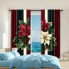 2 st Jul Vintage Blomma Polyestermaterial Fönstergardiner Stångficka Design För Vardagsrum Sovrum Kök Och Kontor