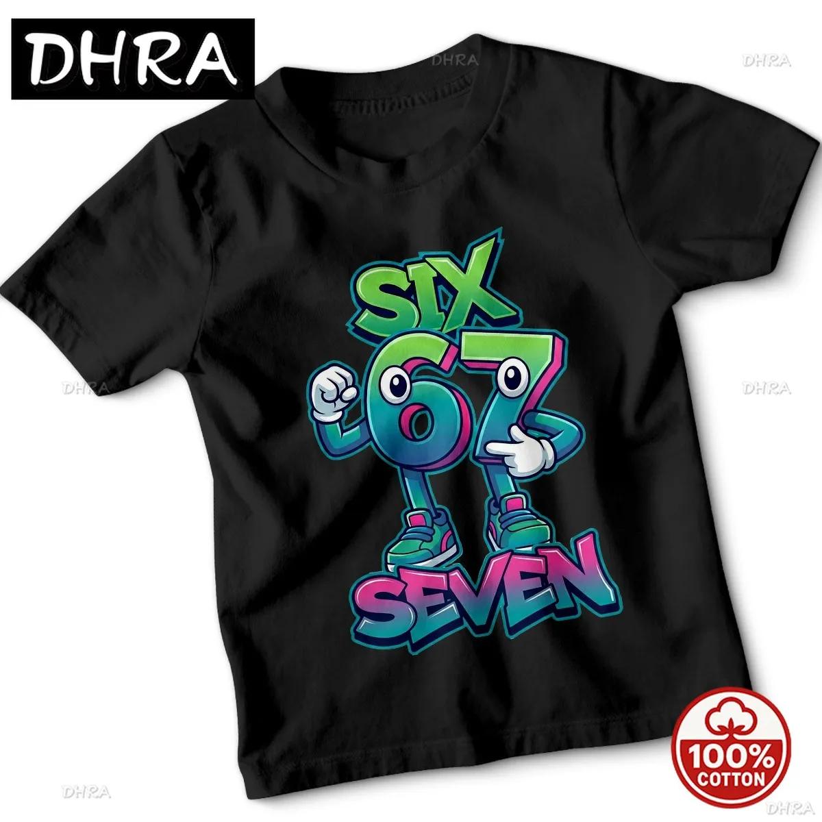 

Six Seven Numbers Brainrot Cartoon Characters Kids TShirt Fun Graphic Tee Soft Gothic Breathable Loose Skater Chill T Shirt S