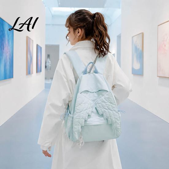 Zaino ad Ala d'Angelo per Donne Ragazze Leggero in Nylon Borsa per Ragazze Scolastiche Grande Zaino per Libri Daypack Borsa Essenziale per Viaggi Outdoor Pendolarismo