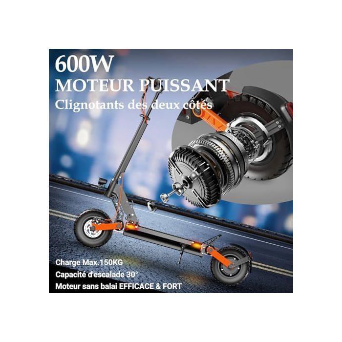 Trotineta elétrica JOYOR S5-Z - Motor 600 W - Bateria 48 V-13 Ah - Autonomia 45 km - Preto