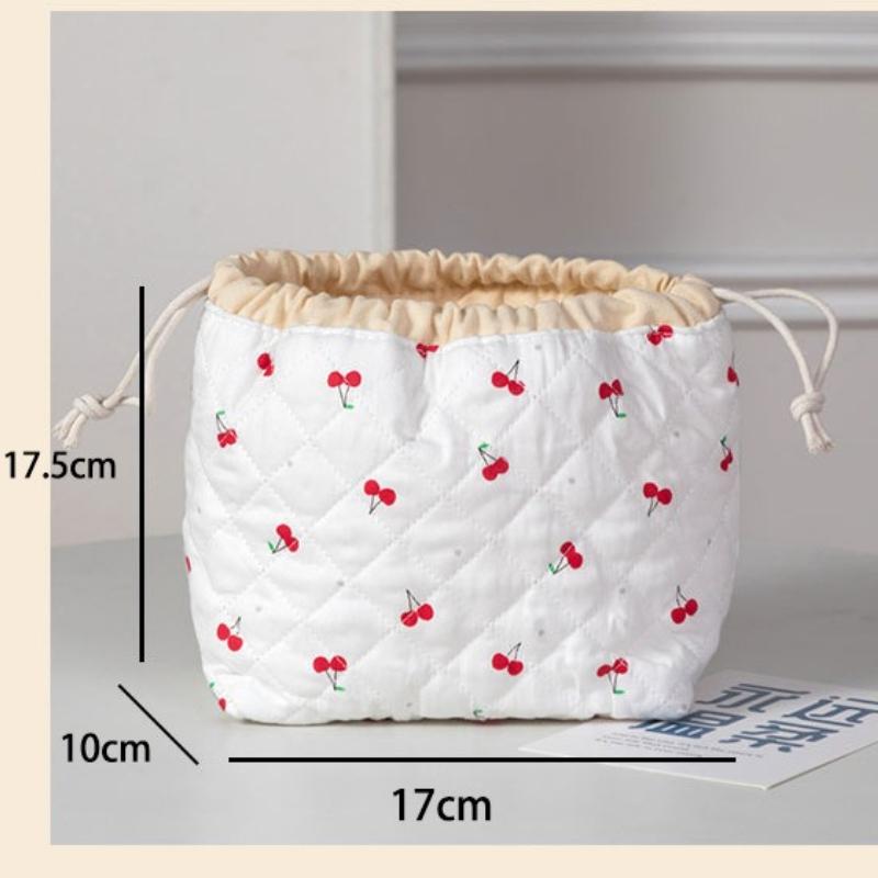 Korean Style Drawstring Cosmetic Bag High-end Travel Toiletry Bag Large Drawstring Bags Portable Makeup Pouch Travel Organizer