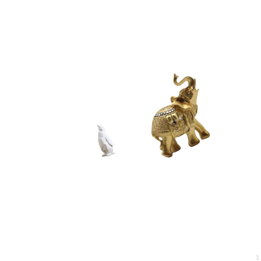 Penguin Elephant Resin Animal Sculpture Figurine Collectable Craft Decorative Ornament Statue for
