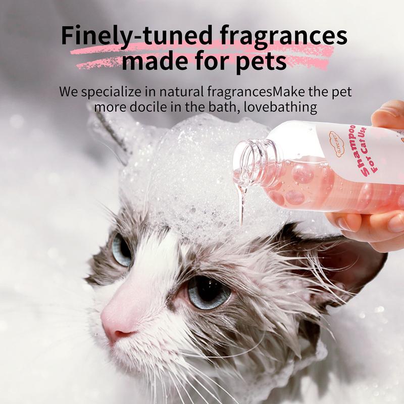 Natural Gentle Cat Shampoo Bubble Tea Scent Deep Cleansing Long Lasting Fragrance Soft Shiny Coat for All Cat Breeds Daily Care