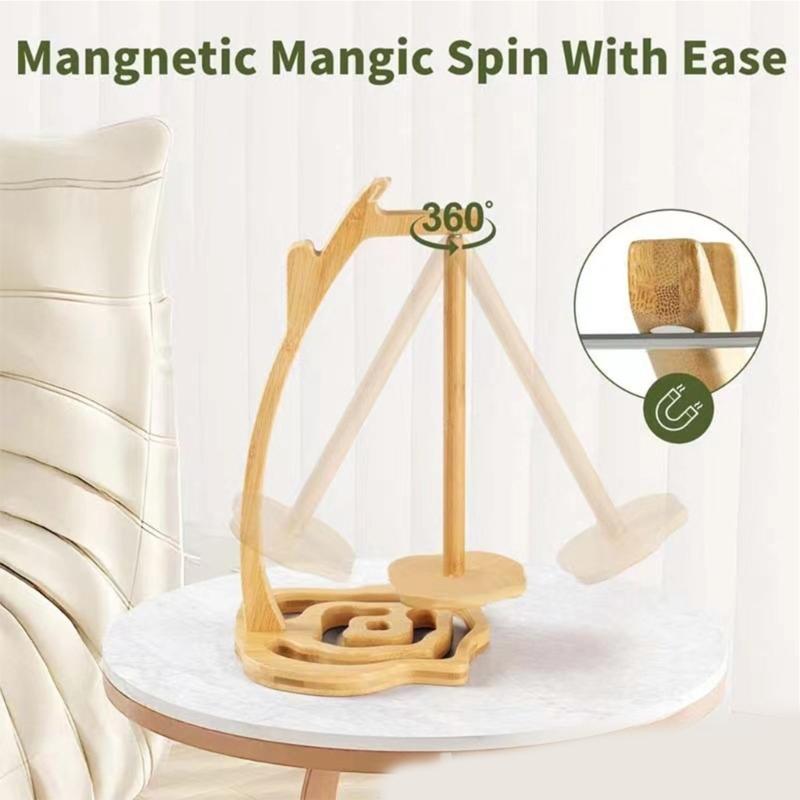 Knitting Yarn Holder Wood Yarn Holder Rotating Thread Spool Yarn Stand Magnetic Yarn Dispenser for Crocheting Knitting