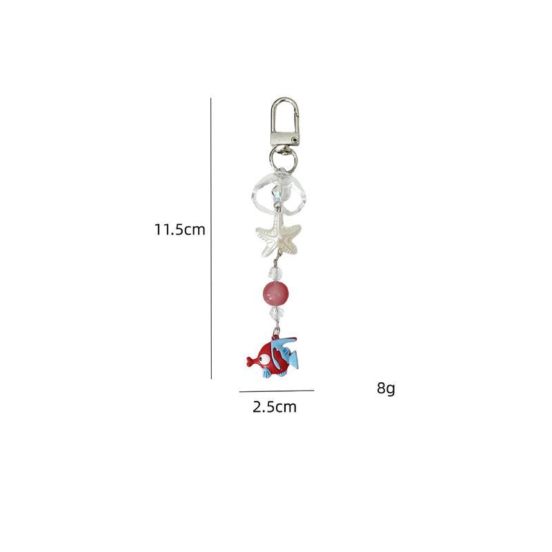 Cute Clownfish Starfish Wind Chimes Phone Lanyard Strap Keyring Pendant Anti Lost Phone Chain Bag Ornament Cell Phone Charm Gift