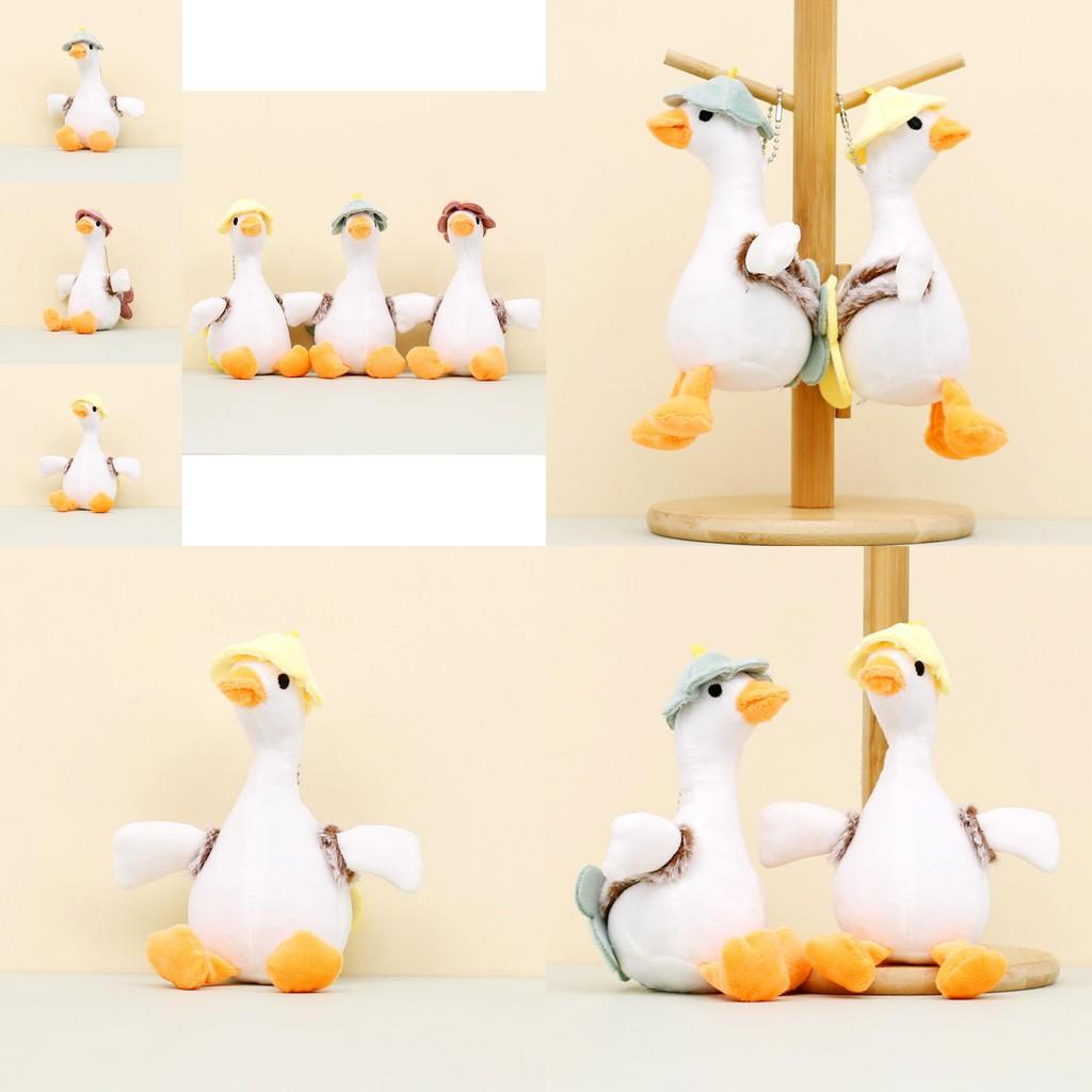 Entzückender Weißer Gans Plüschtier Schlüsselanhänger Cartoon Entenpuppe Rucksackanhänger