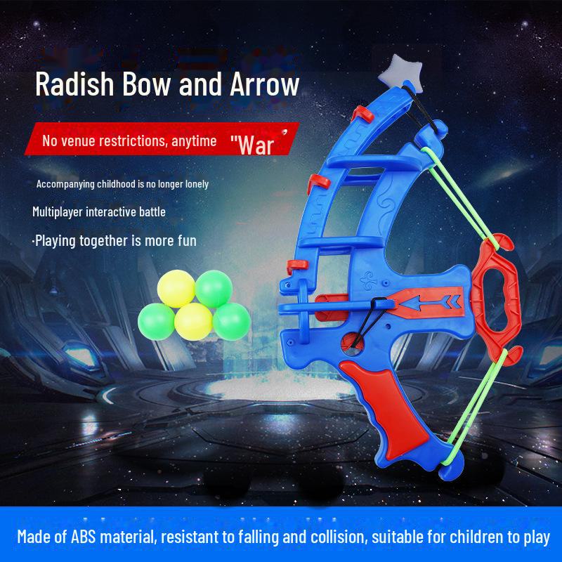 Kids' Catapult Radish Bow & Arrow Set - Parent-Child Interactive EVA Target & Cotton Ball Shooting Toy
