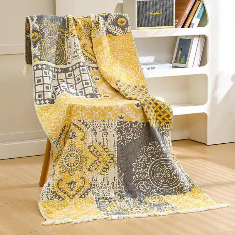 New Soft Ethnic Style Sun God Cotton Bath Towel - Skin-friendly & Absorbent