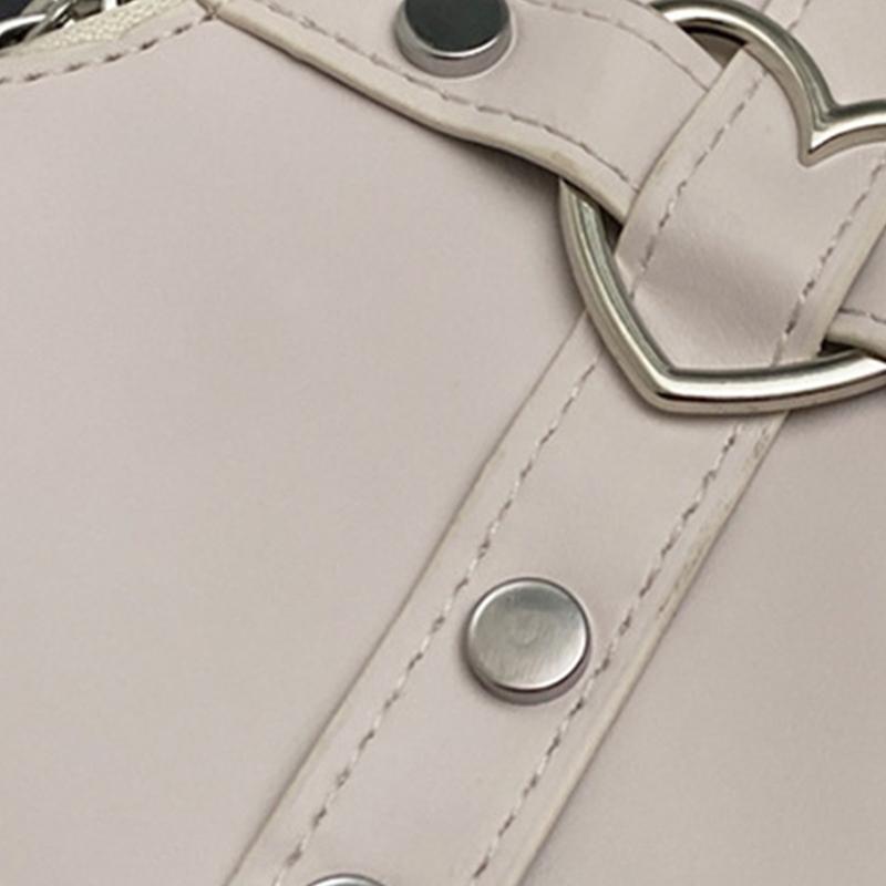 2024 Shoulder Bags Heart Shape Rivet Crossbody Bag Leather Phone Bag for Girl Women