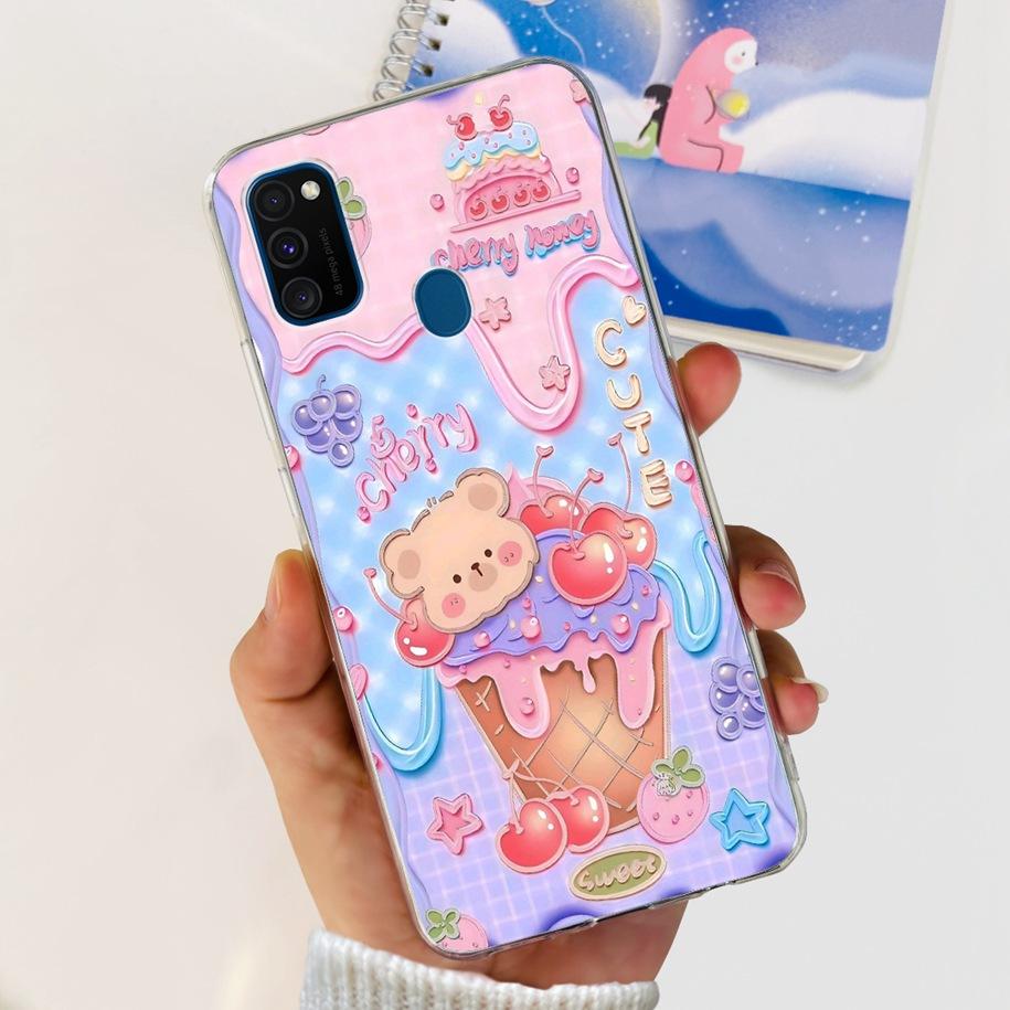 For Samsung M21 Case SM-M215F Silicone Soft Phone Cover For Samsung Galaxy M21 2020 Fundas Cartoon Coque For Samsung M 21 Bumper