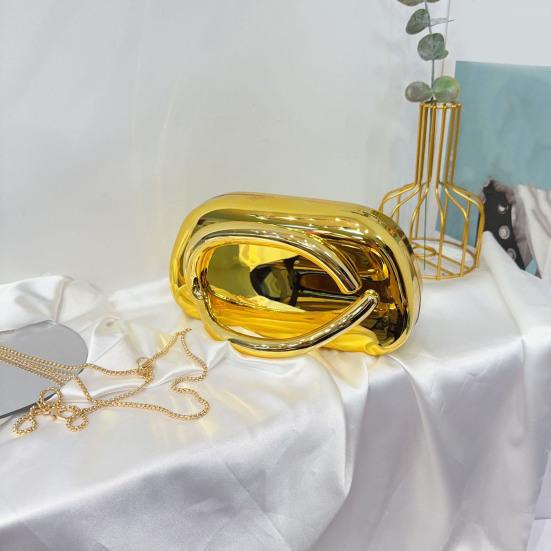 Geantă de mână tip clutch acrilic pentru femei, clutch rotund cu curea detașabilă, de seară