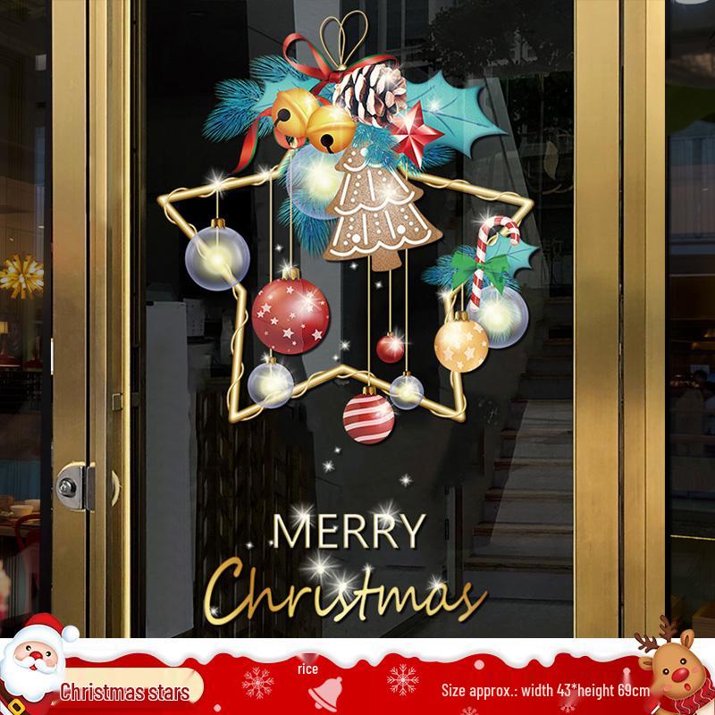 Christmas Tree Ornaments & Window Clings Set: Festive Static Stickers for Glass, Doors, and Holiday Decor