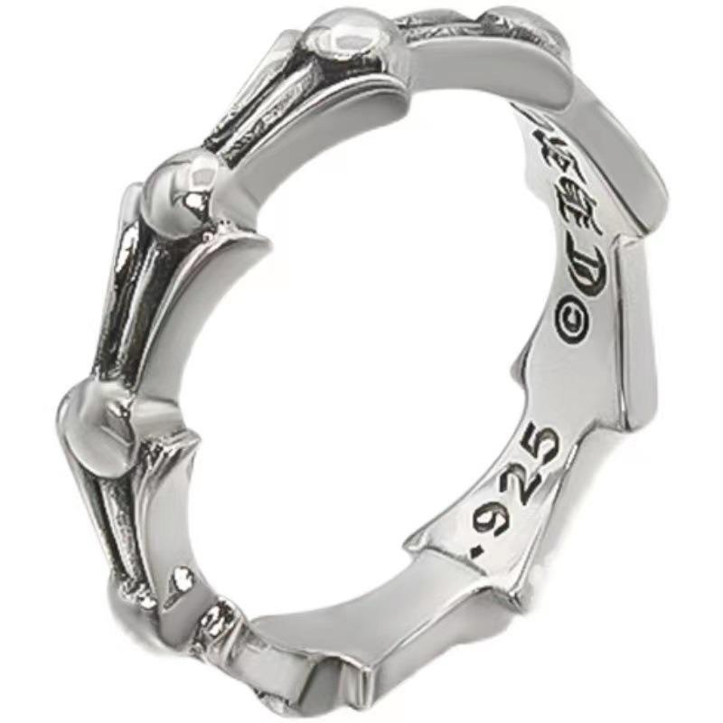 CH Cro Fishbone Ring Men's and Women's Wavy Water Ripple Ring European and American Personality Punk Style Couple Ring