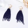 Personality retro elegance trend beaded fringed linear earrings banquet party exquisite versatile earrings women