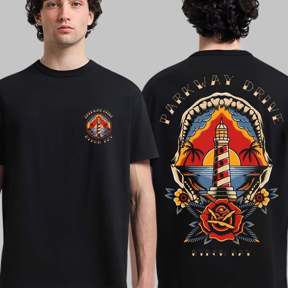 Parkway Drive Welcome To Rockville 2026 Merch The Lighthouse T-Shirt reprint S разноцветный