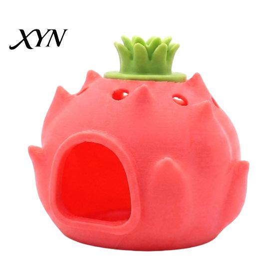 Fruit Aquarium Hide Cave Cave, Apple Pitaya Fish Tank Hideout, 3D Betta Decor Accessories Printed Decorative for And Shrimp Safe Shelter Water Pets