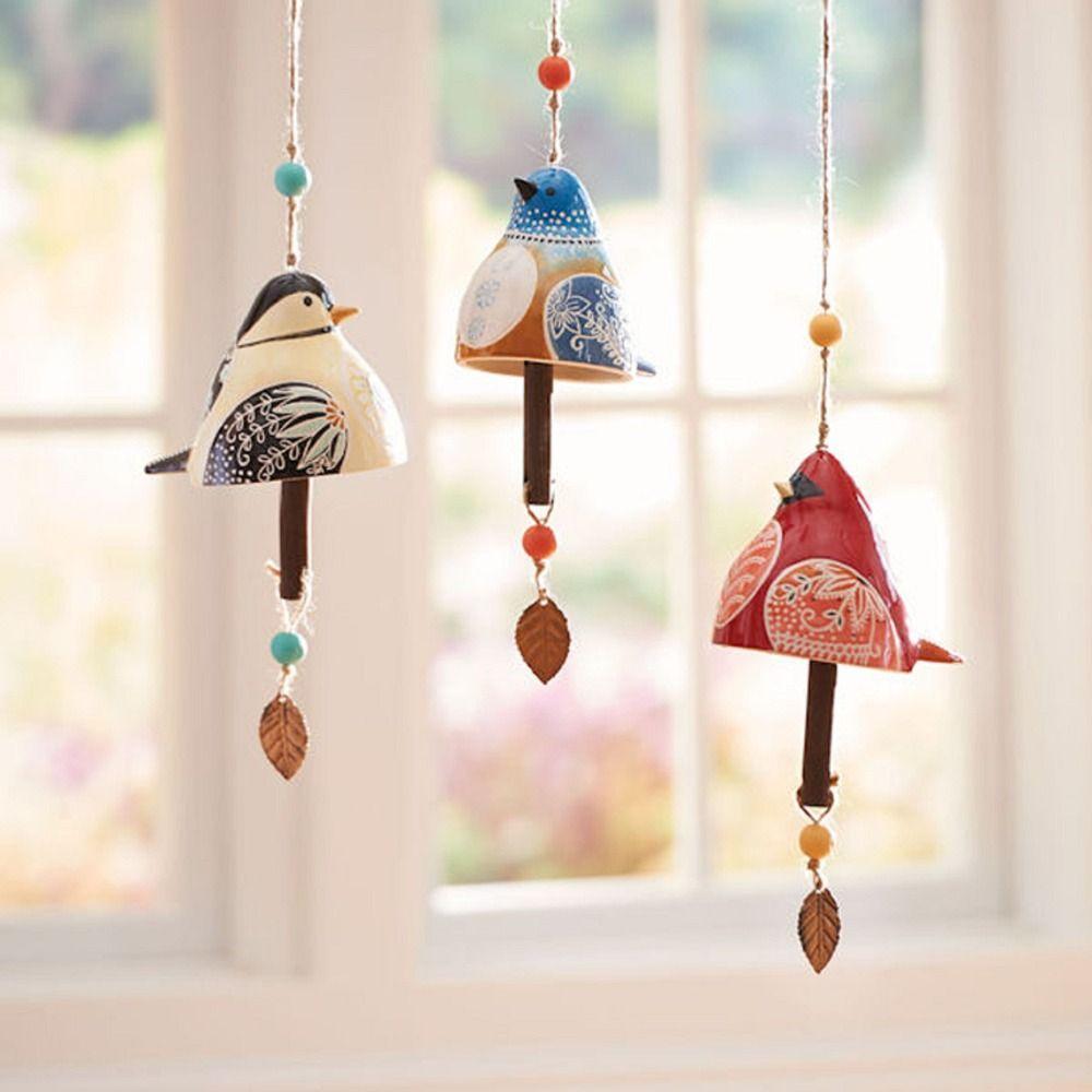 Exquisite Painted Bird Song Bell Hand Painted Hanging Ornaments Wind Chime  Door Decoration