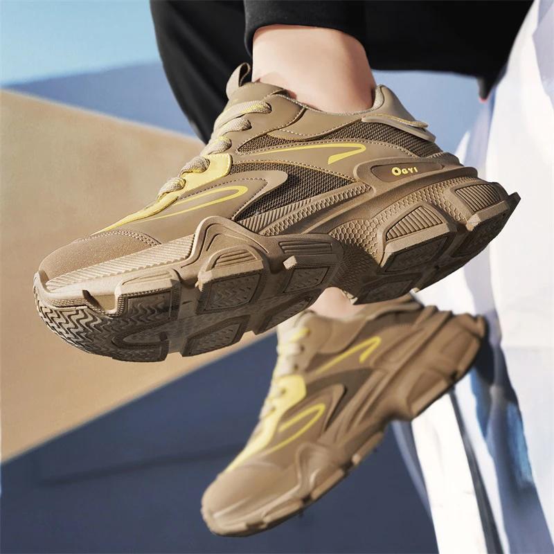 New Men's Shoes Mesh Breathable Fashion Sneakers Non-slip Soft Outdoor Sports Running Shoes Versatile Trendy Casual Shoes